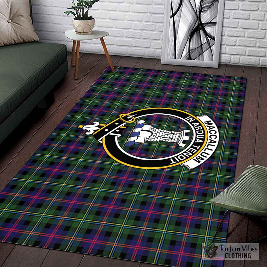 Tartan Vibes Clothing MacCallum #2 Tartan Area Rug with Family Crest