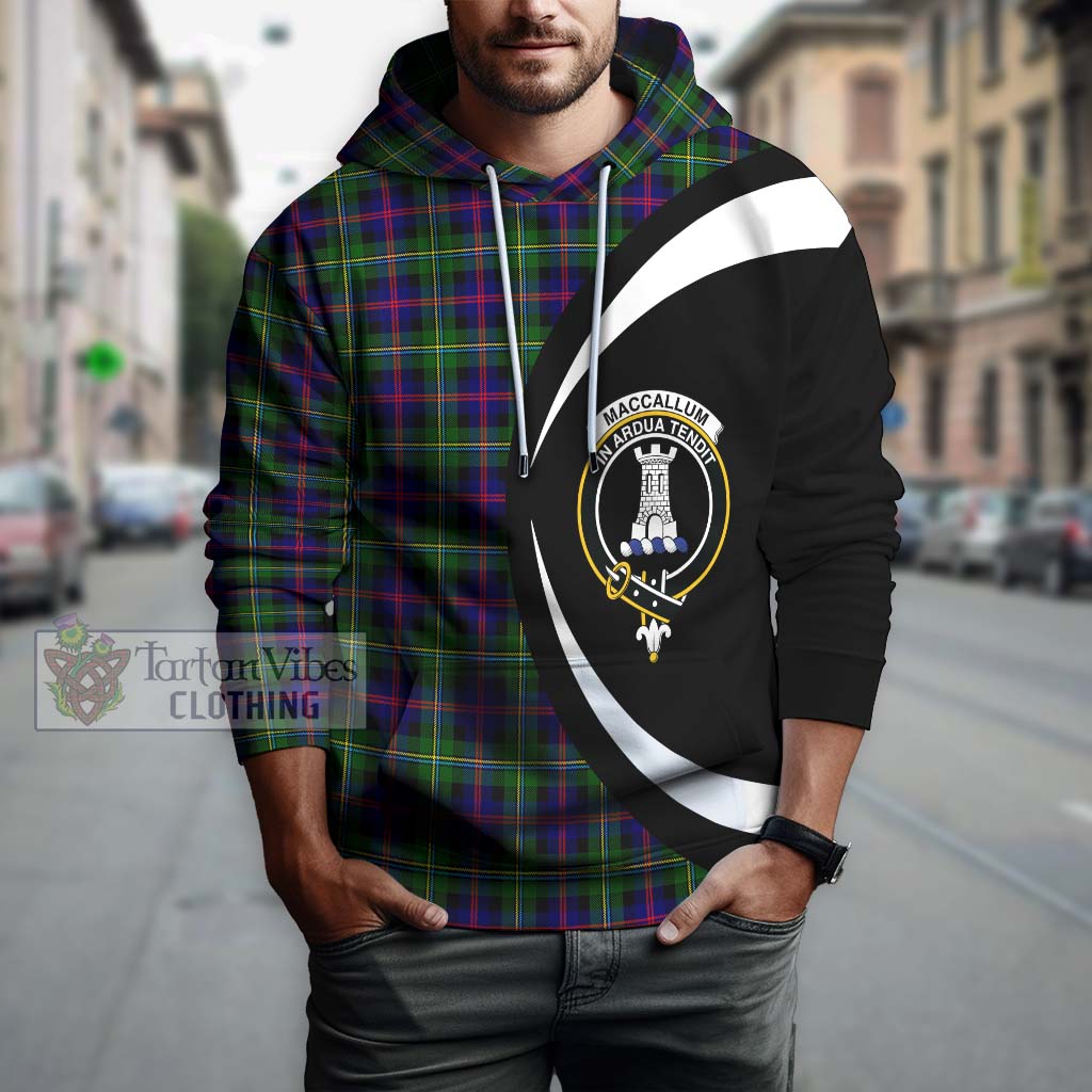 Tartan Vibes Clothing MacCallum #2 Tartan Hoodie with Family Crest Circle Style