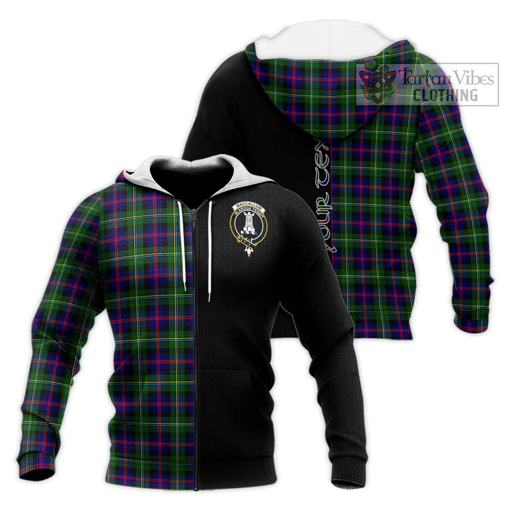 Tartan Vibes Clothing MacCallum #2 Tartan Knitted Hoodie with Family Crest and Half Of Me Style