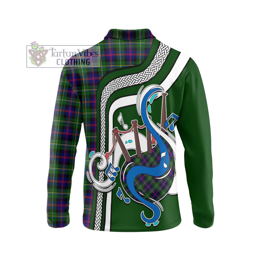 Tartan Vibes Clothing MacCallum #2 Tartan Long Sleeve Polo Shirt with Epic Bagpipe Style