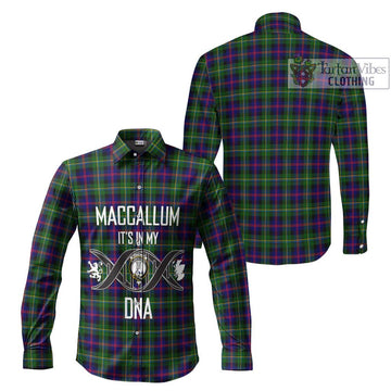 Tartan Vibes Clothing MacCallum #2 Tartan Long Sleeve Button Shirt with Family Crest DNA In Me Style