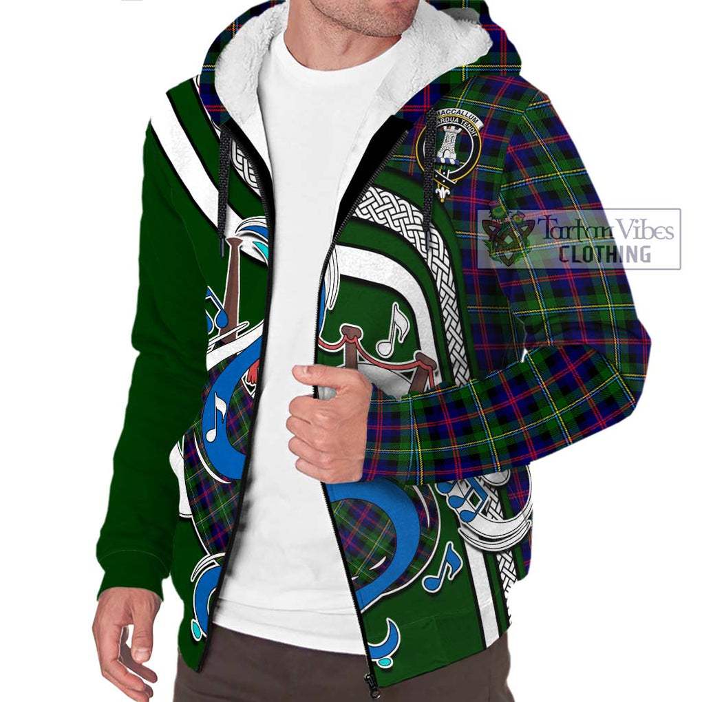 Tartan Vibes Clothing MacCallum #2 Tartan Sherpa Hoodie with Epic Bagpipe Style