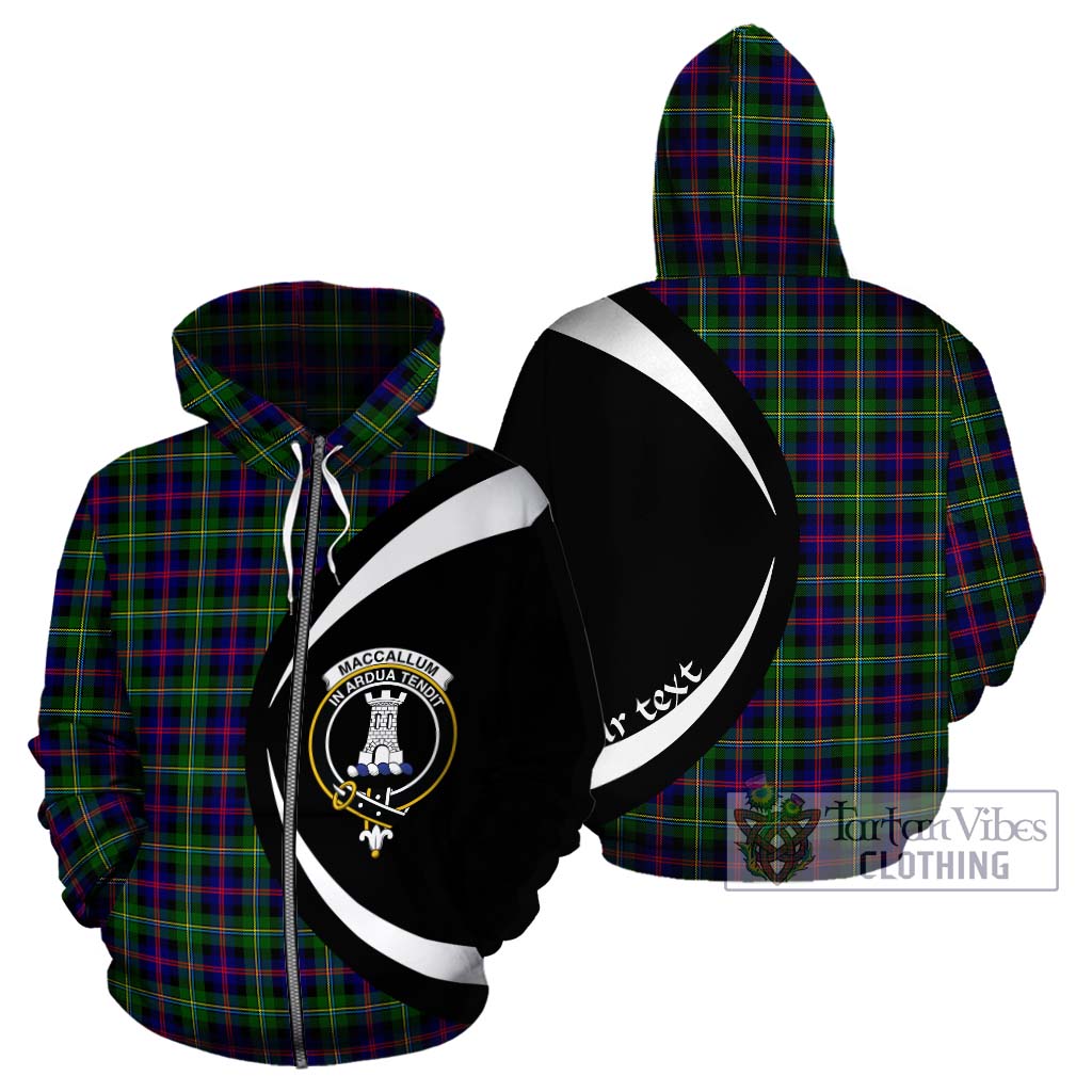Tartan Vibes Clothing MacCallum #2 Tartan Hoodie with Family Crest Circle Style