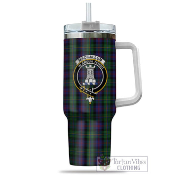 MacCallum Tartan and Family Crest Tumbler with Handle