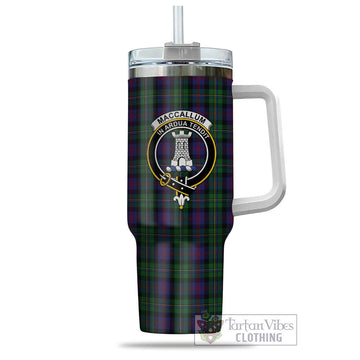Tartan Vibes Clothing MacCallum Tartan and Family Crest Tumbler with Handle