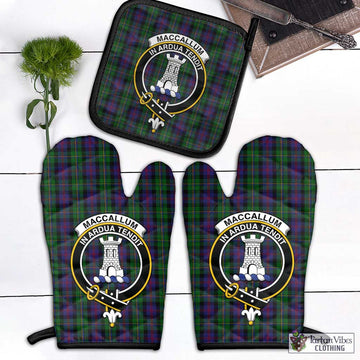MacCallum (McCallum) Tartan Combo Oven Mitt & Pot-Holder with Family Crest Combo 1 Oven Mitt & 1 Pot-Holder Black - Tartan Vibes Clothing