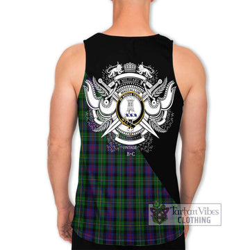 MacCallum (McCallum) Tartan Men's Tank Top with Family Crest and Military Logo Style - Tartanvibesclothing Shop