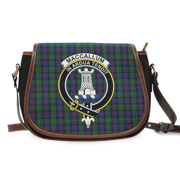 MacCallum Tartan Saddle Bag with Family Crest
