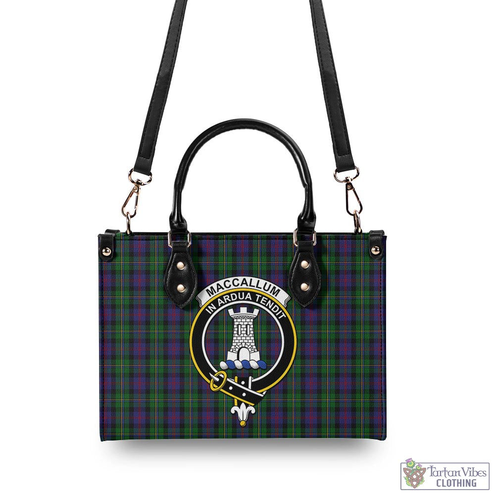 Tartan Vibes Clothing MacCallum Tartan Luxury Leather Handbags with Family Crest