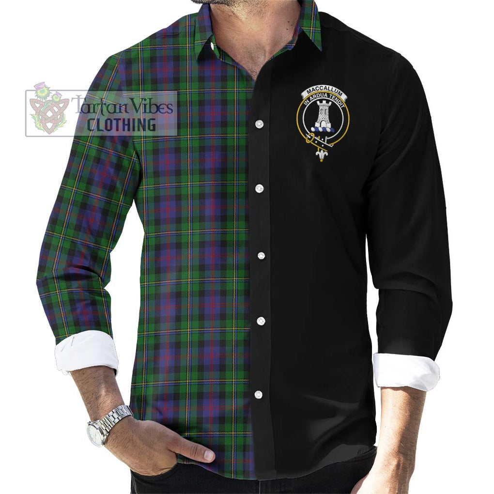 MacCallum (McCallum) Tartan Long Sleeve Button Shirt with Family Crest and Half Of Me Style - Tartanvibesclothing Shop