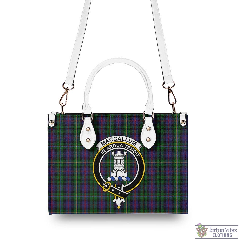 Tartan Vibes Clothing MacCallum Tartan Luxury Leather Handbags with Family Crest