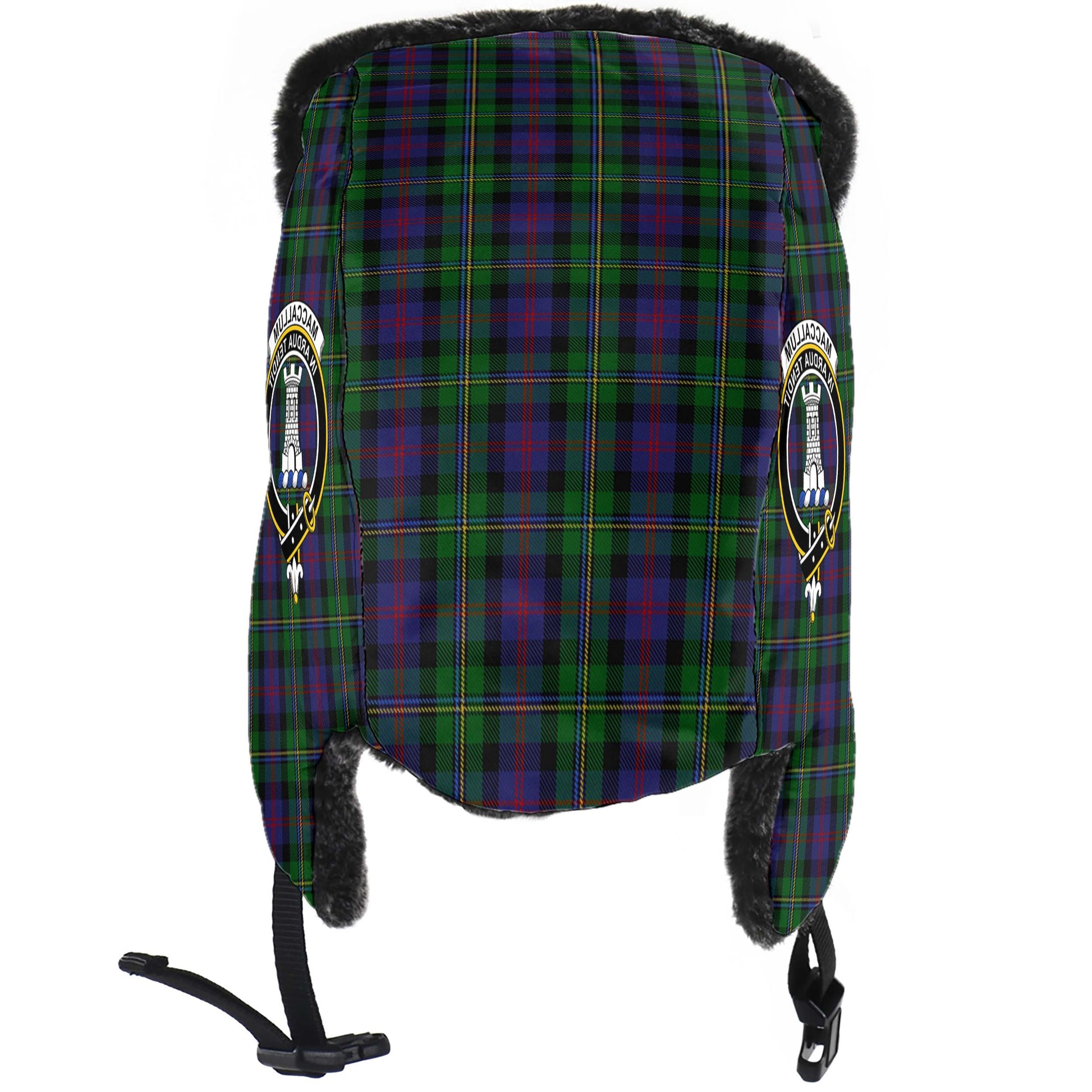 MacCallum Tartan Winter Trapper Hat with Family Crest - Tartanvibesclothing