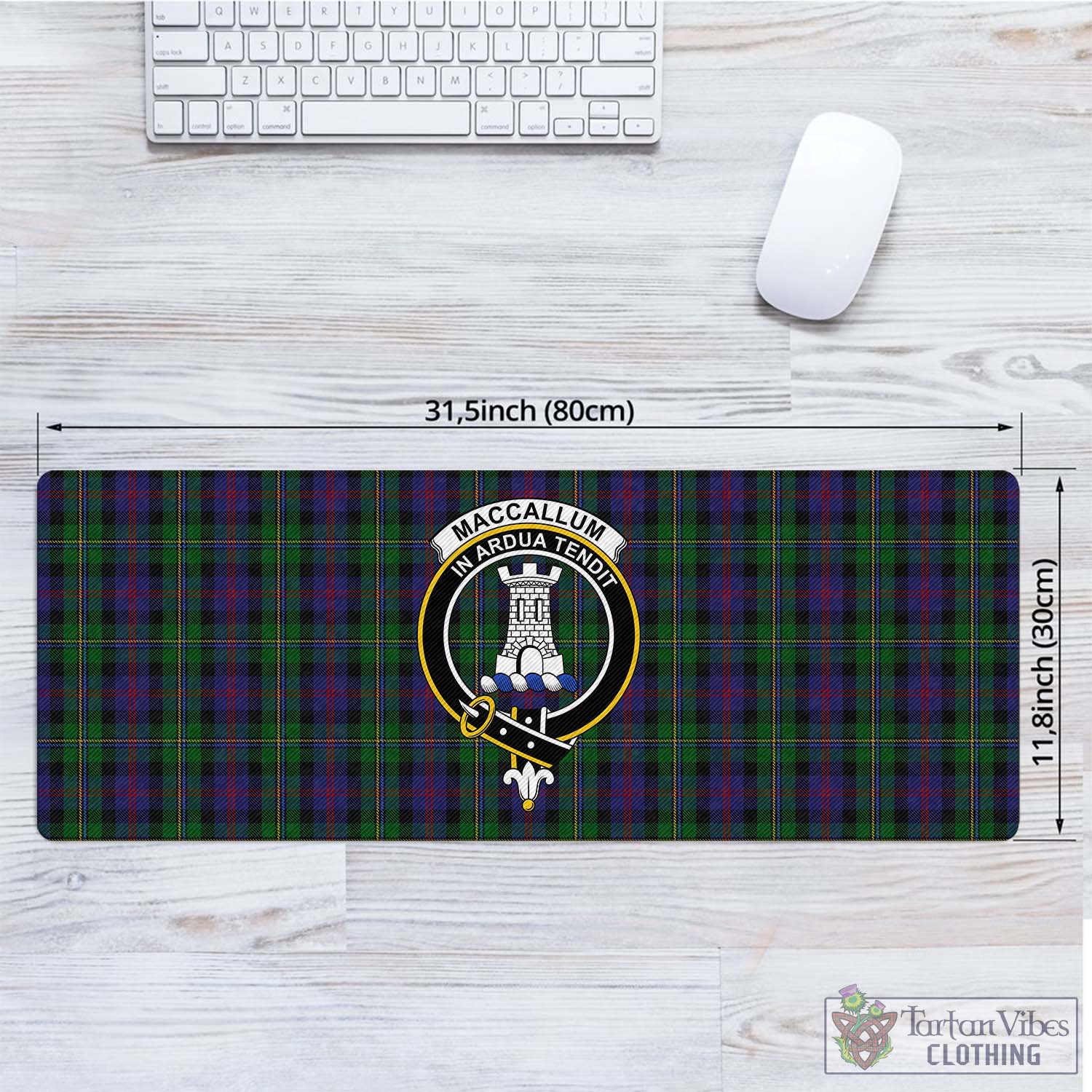 Tartan Vibes Clothing MacCallum Tartan Mouse Pad with Family Crest