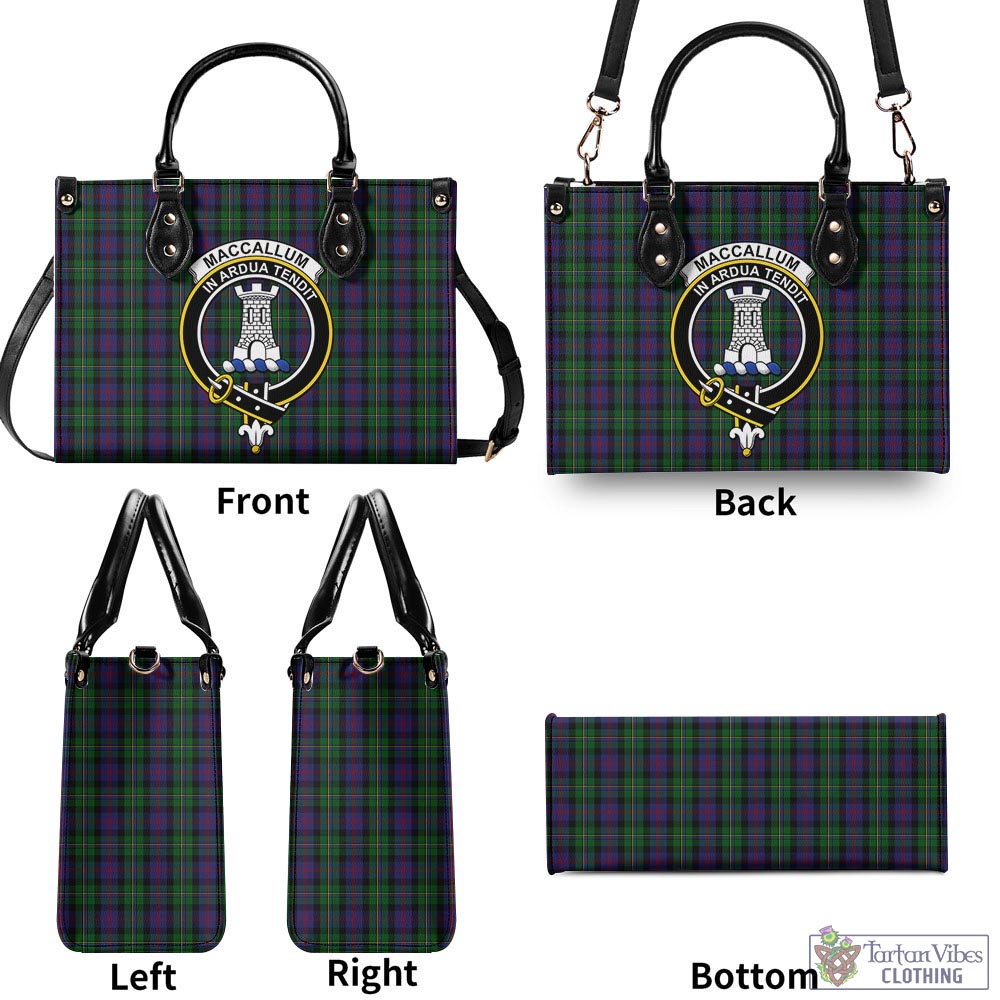 Tartan Vibes Clothing MacCallum Tartan Luxury Leather Handbags with Family Crest