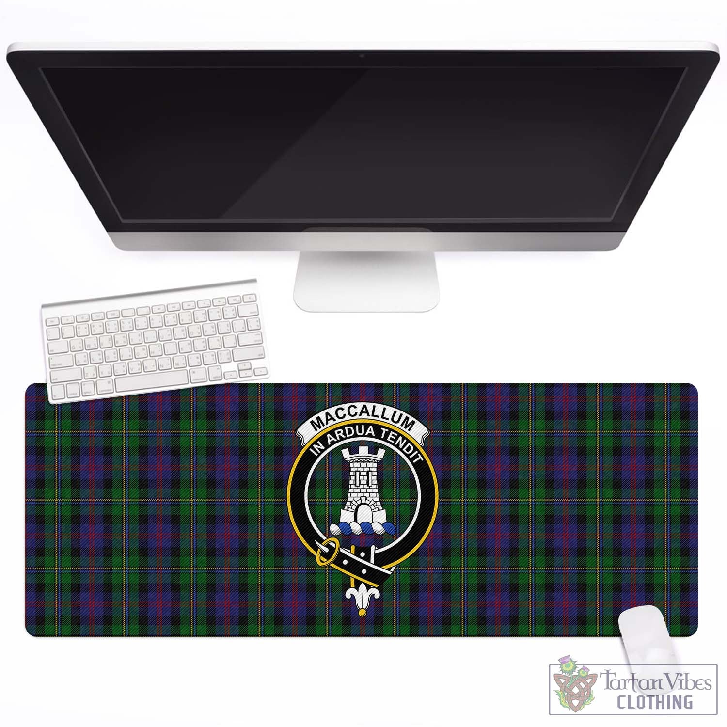 Tartan Vibes Clothing MacCallum Tartan Mouse Pad with Family Crest