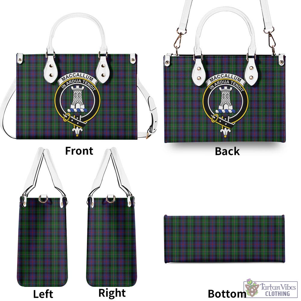 Tartan Vibes Clothing MacCallum Tartan Luxury Leather Handbags with Family Crest