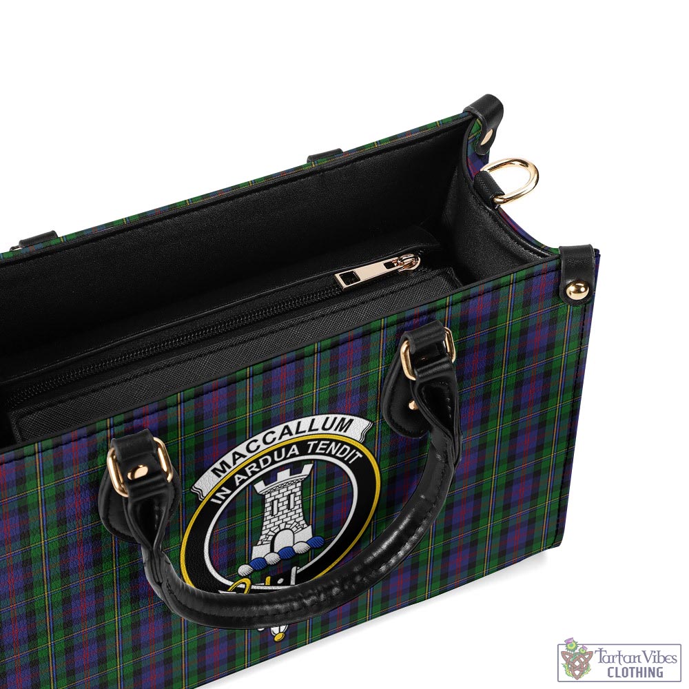 Tartan Vibes Clothing MacCallum Tartan Luxury Leather Handbags with Family Crest