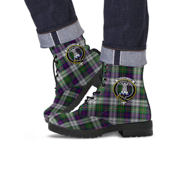 MacCallum Dress Tartan Leather Boots with Family Crest