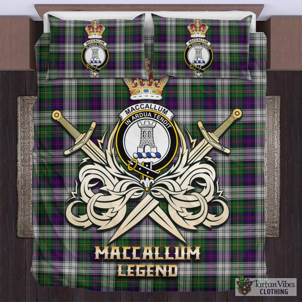 Tartan Vibes Clothing MacCallum Dress Tartan Bedding Set with Clan Crest and the Golden Sword of Courageous Legacy