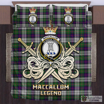MacCallum Dress Tartan Bedding Set with Clan Crest and the Golden Sword of Courageous Legacy