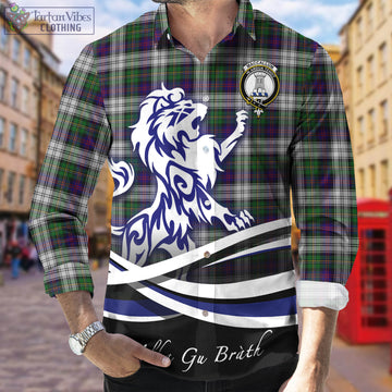 MacCallum Dress Tartan Long Sleeve Button Up Shirt with Alba Gu Brath Regal Lion Emblem