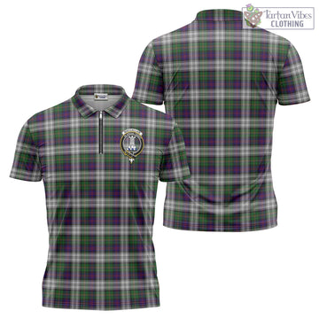 MacCallum Dress Tartan Zipper Polo Shirt with Family Crest