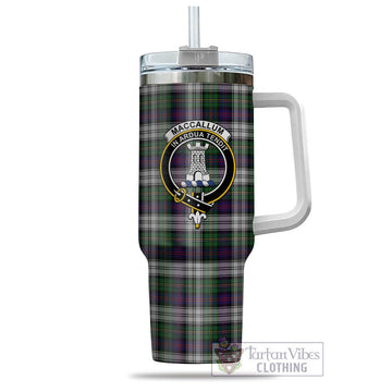 MacCallum Dress Tartan and Family Crest Tumbler with Handle