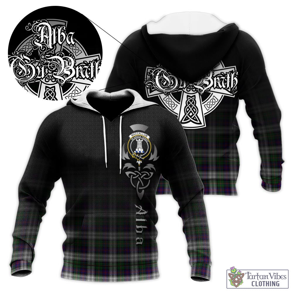Tartan Vibes Clothing MacCallum Dress Tartan Knitted Hoodie Featuring Alba Gu Brath Family Crest Celtic Inspired