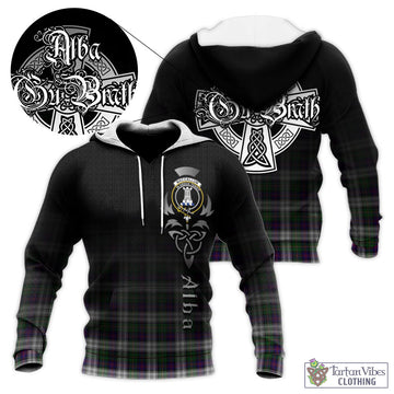 MacCallum Dress Tartan Knitted Hoodie Featuring Alba Gu Brath Family Crest Celtic Inspired