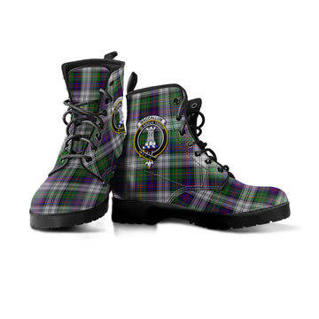 MacCallum Dress Tartan Leather Boots with Family Crest