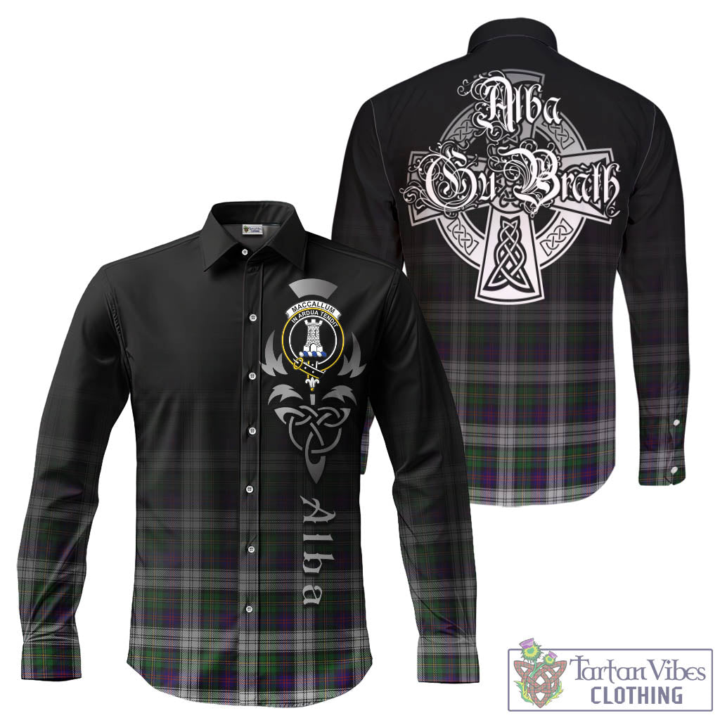 Tartan Vibes Clothing MacCallum Dress Tartan Long Sleeve Button Up Featuring Alba Gu Brath Family Crest Celtic Inspired