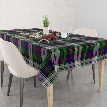 MacCallum Dress Tartan Tablecloth with Clan Crest and the Golden Sword of Courageous Legacy