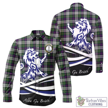 MacCallum Dress Tartan Long Sleeve Button Up Shirt with Alba Gu Brath Regal Lion Emblem