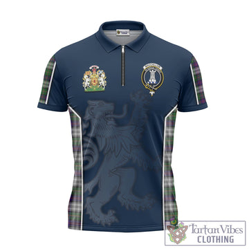 MacCallum Dress Tartan Zipper Polo Shirt with Family Crest and Lion Rampant Vibes Sport Style