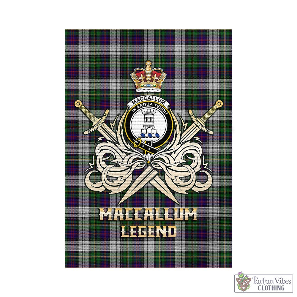 Tartan Vibes Clothing MacCallum Dress Tartan Flag with Clan Crest and the Golden Sword of Courageous Legacy