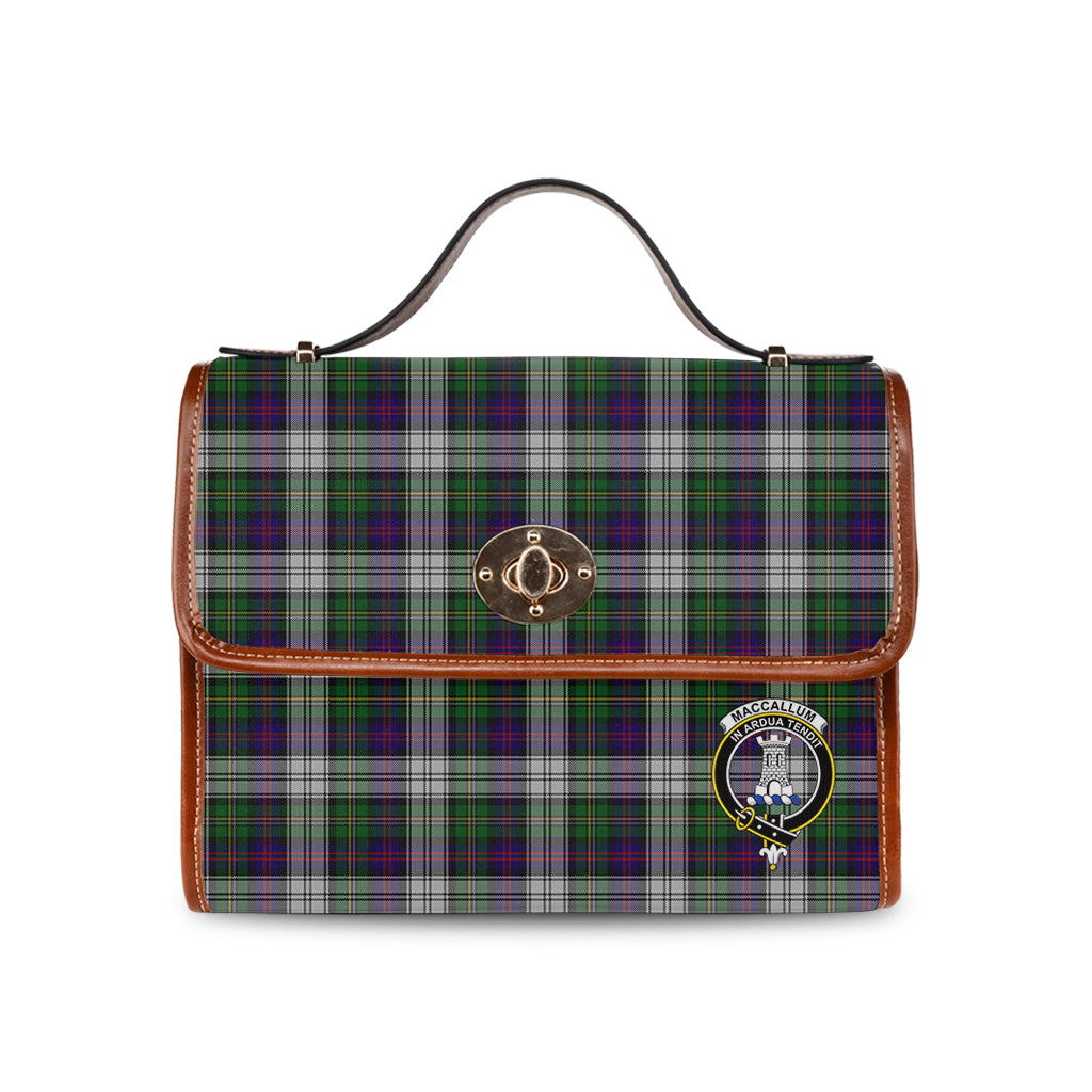 maccallum-dress-tartan-leather-strap-waterproof-canvas-bag-with-family-crest