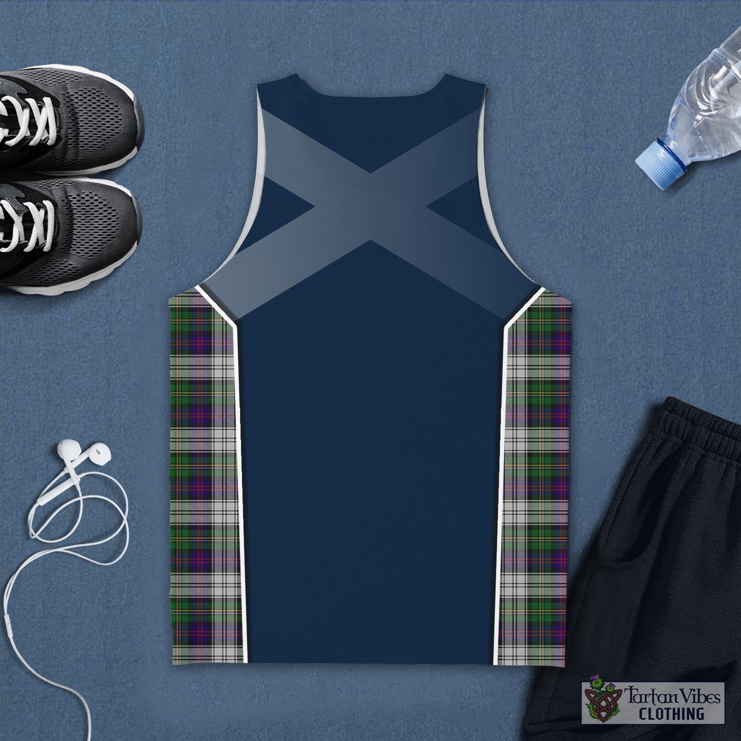 Tartan Vibes Clothing MacCallum Dress Tartan Men's Tanks Top with Family Crest and Scottish Thistle Vibes Sport Style