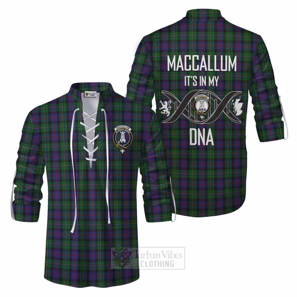 Tartan Vibes Clothing MacCallum (McCallum) Tartan Ghillie Kilt Shirt with Family Crest DNA In Me Style