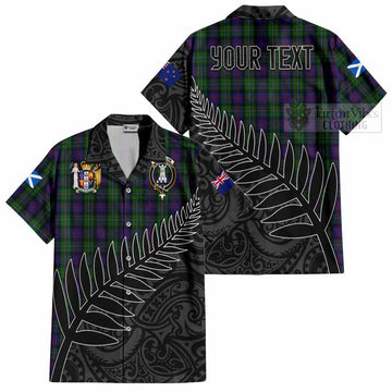 Tartan Vibes Clothing MacCallum (McCallum) Crest Tartan Short Sleeve Button Shirt with New Zealand Silver Fern Half Style