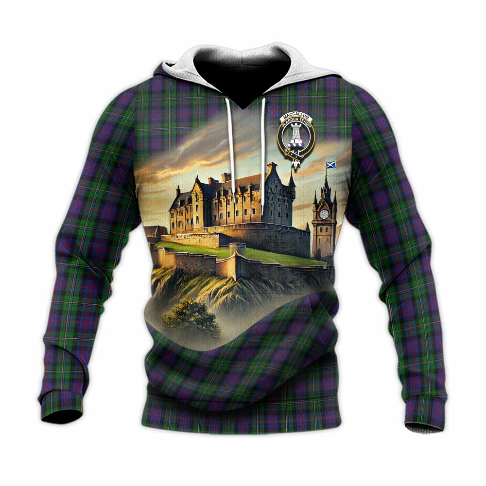 Tartan Vibes Clothing MacCallum (McCallum) Tartan Family Crest Knitted Hoodie with Scottish Ancient Castle Style