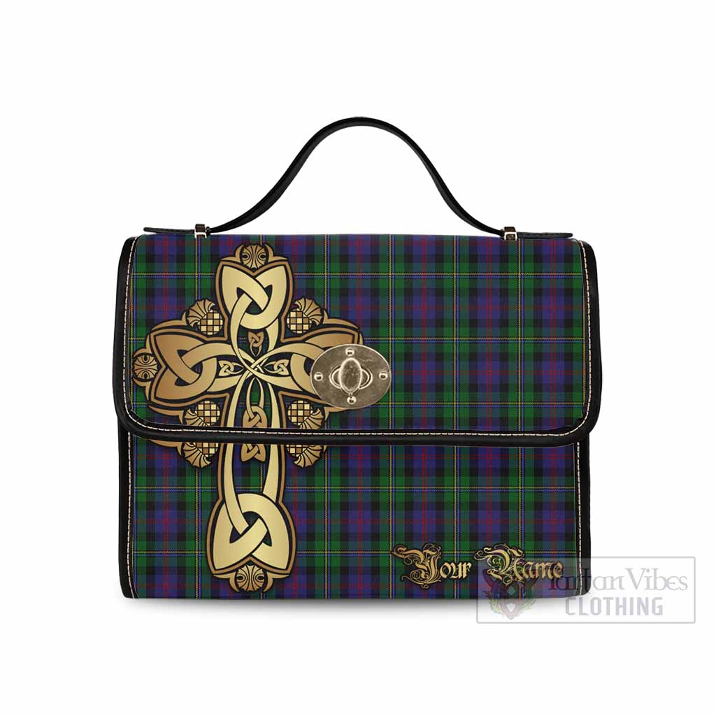 Tartan Vibes Clothing MacCallum (McCallum) Tartan Waterproof Canvas Bag Golden Thistle Celtic Cross Style