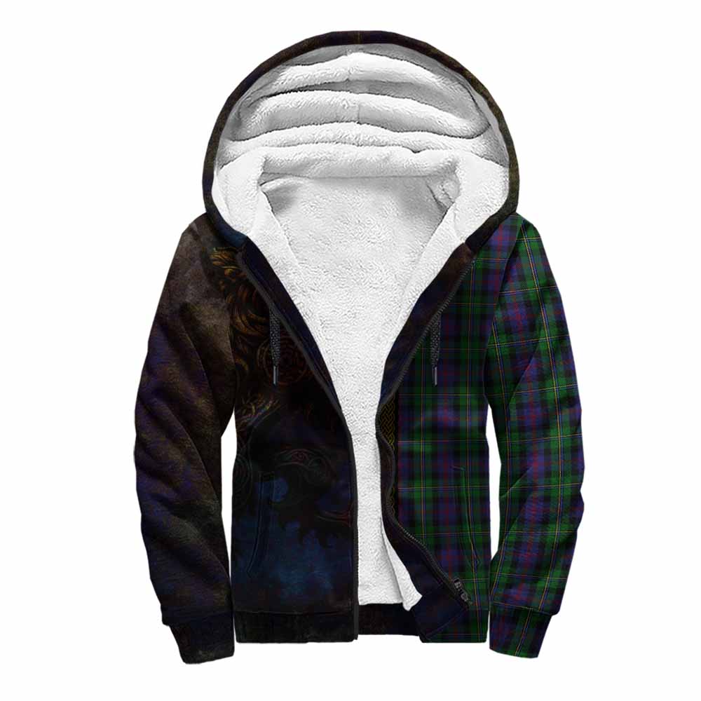 Tartan Vibes Clothing MacCallum (McCallum) Tartan Family Crest Sherpa Hoodie Alba Gu Brath Be Brave Lion Ancient Style