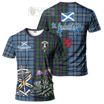 Tartan Vibes Clothing MacCallum (McCallum) Tartan T-Shirt Happy St. Andrew's Day Half Tartan Style