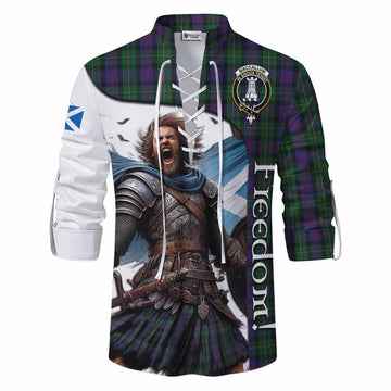 Tartan Vibes Clothing MacCallum (McCallum) Crest Tartan Ghillie Kilt Shirt Inspired by the Freedom of Scottish Warrior