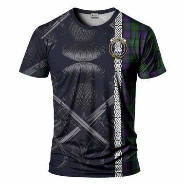 Tartan Vibes Clothing MacCallum (McCallum) Tartan T-Shirt with Family Crest Cross Sword Thistle Celtic Vibes