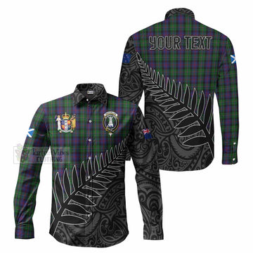 Tartan Vibes Clothing MacCallum (McCallum) Crest Tartan Long Sleeve Button Shirt with New Zealand Silver Fern Half Style