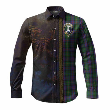 MacCallum (McCallum) Tartan Family Crest Long Sleeve Button Shirt Alba Gu Brath Be Brave Lion Ancient Style