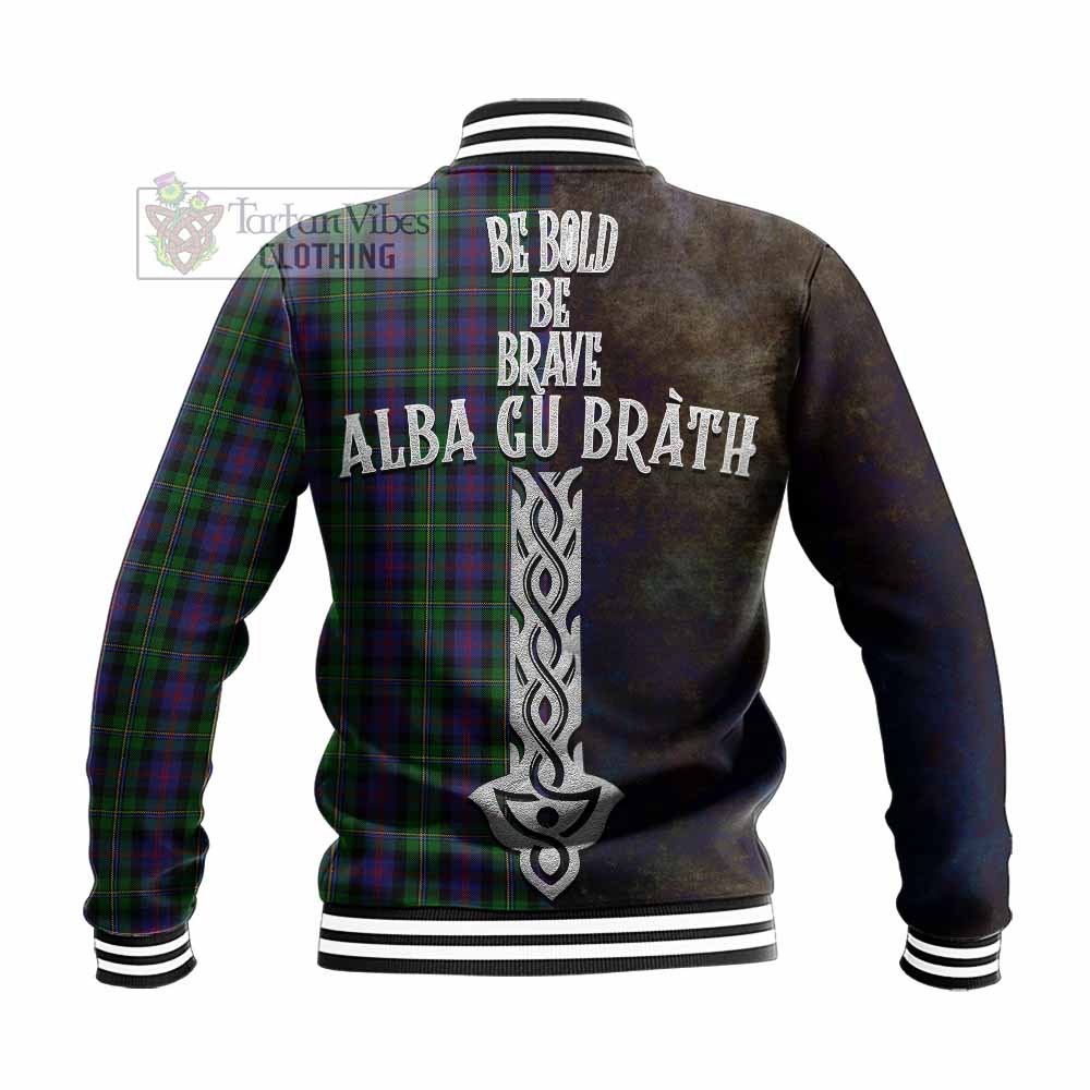 Tartan Vibes Clothing MacCallum (McCallum) Tartan Family Crest Baseball Jacket Alba Gu Brath Be Brave Lion Ancient Style