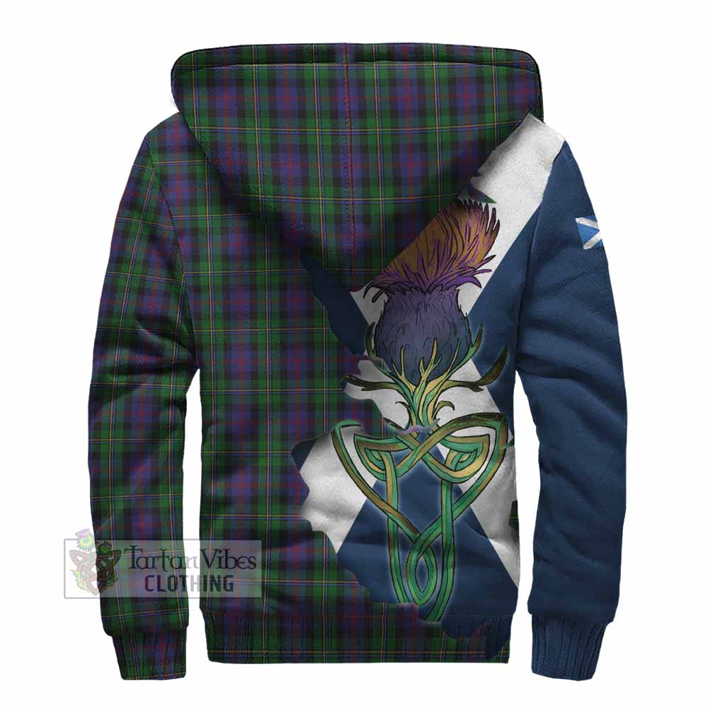 Tartan Vibes Clothing MacCallum (McCallum) Tartan Family Crest Sherpa Hoodie Scottish Thistle Celtic Inspired