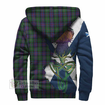 Tartan Vibes Clothing MacCallum (McCallum) Tartan Family Crest Sherpa Hoodie Scottish Thistle Celtic Inspired